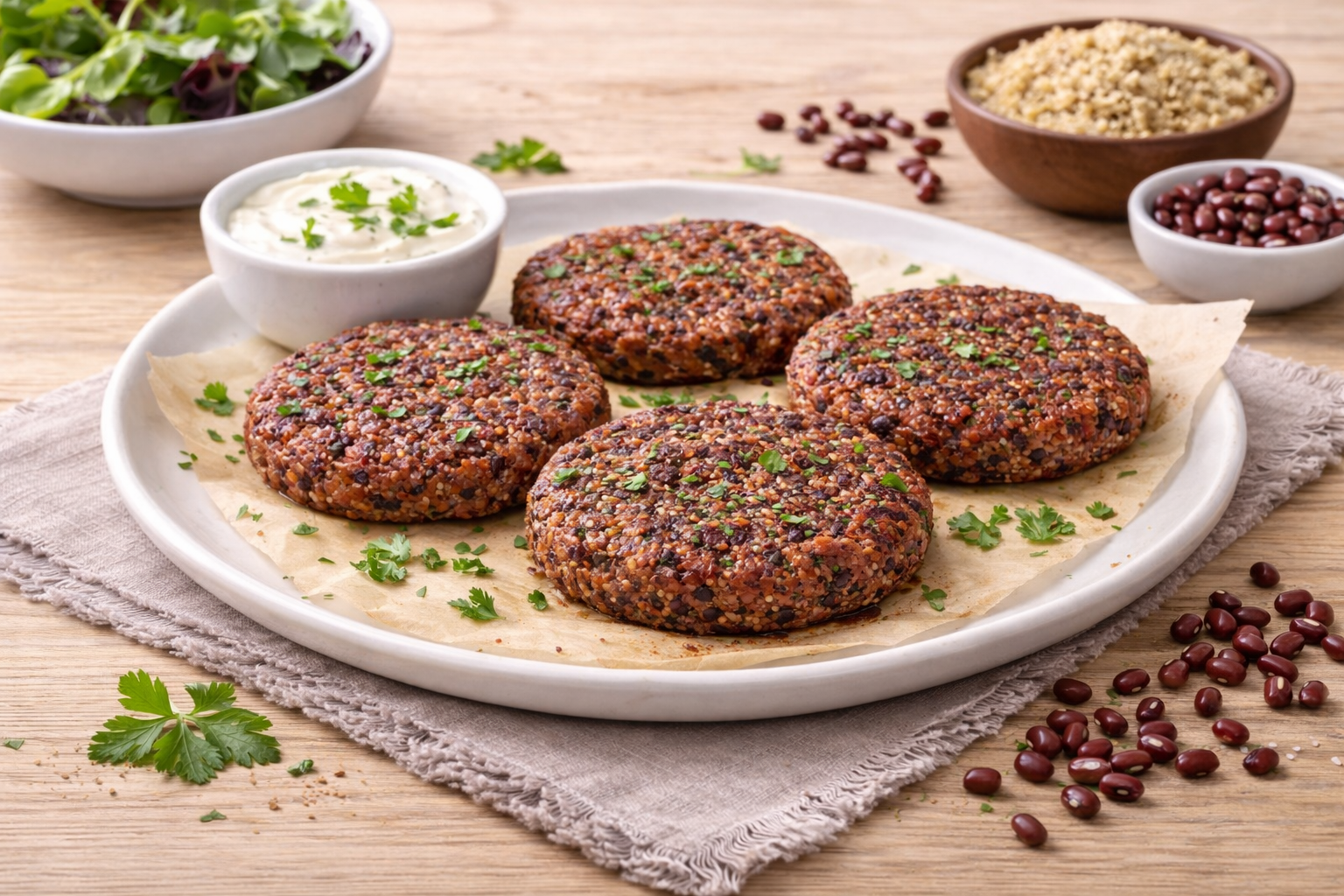 MEDALLONES DE QUINOA Y POROTO ADZUKI