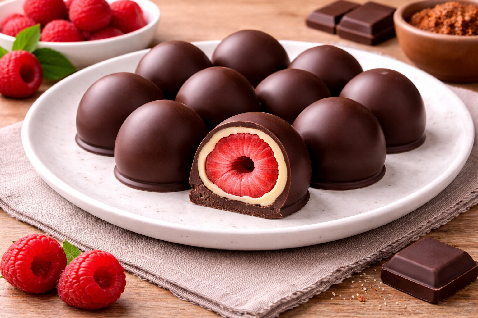 FRAMBUESAS BAÑADAS EN CHOCOLATE