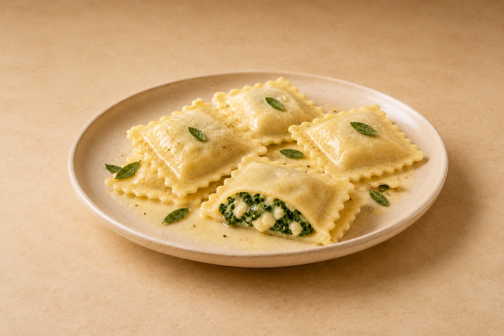 RAVIOLÓN DE ESPINACA Y PROVOLONE (500gr)