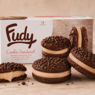 COOKIE SANDWICH DE CHOCOLATE CON DULCE DE LECHE FUDY (2u)