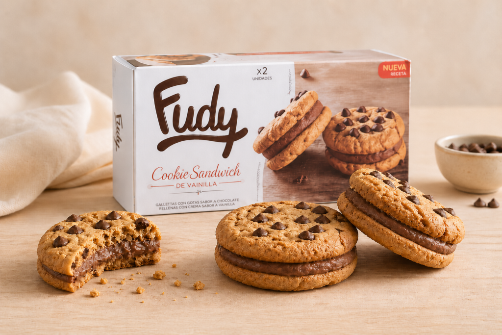COOKIE SANDWICH DE VAINILLA CON CHOCOLATE FUDY (2u)