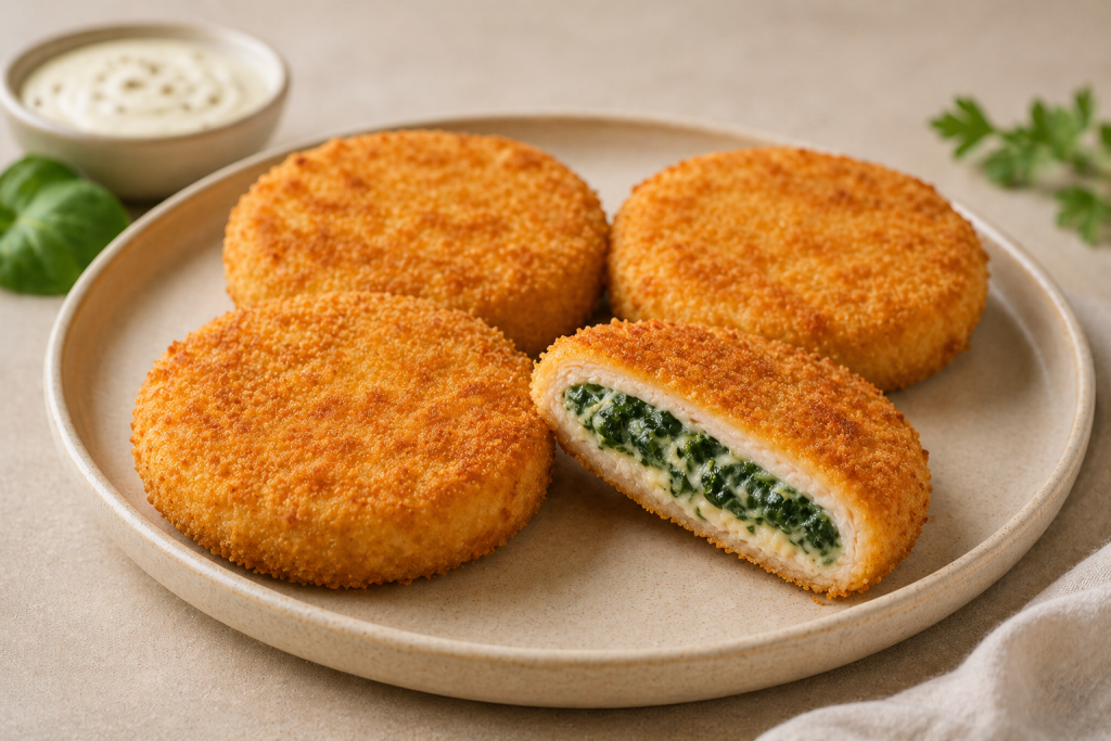 MEDALLÓN DE POLLO CON CREMA DE ESPINACA (2kg)