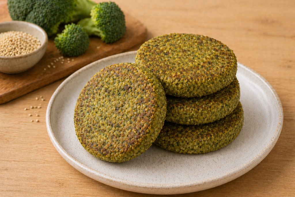 MEDALLONES DE QUINOA Y BRÓCOLI (4u)