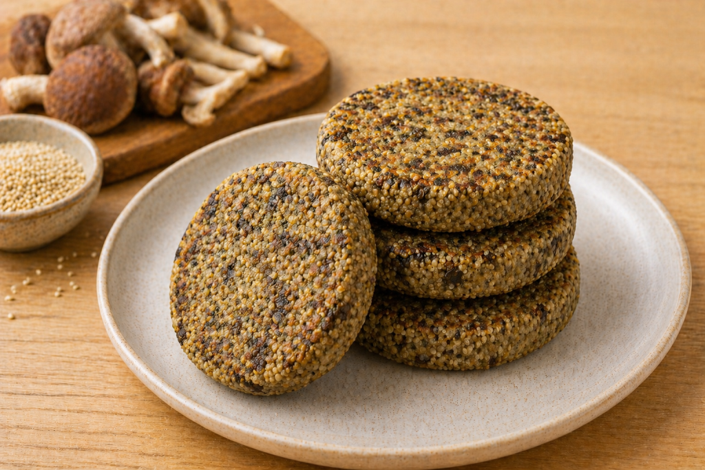 MEDALLONES DE QUINOA Y MIX DE HONGOS (4u)