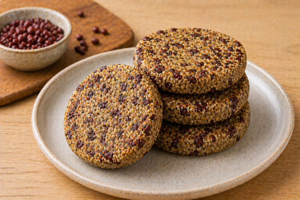 MEDALLONES DE QUINOA Y POROTO ADZUKI (4u)