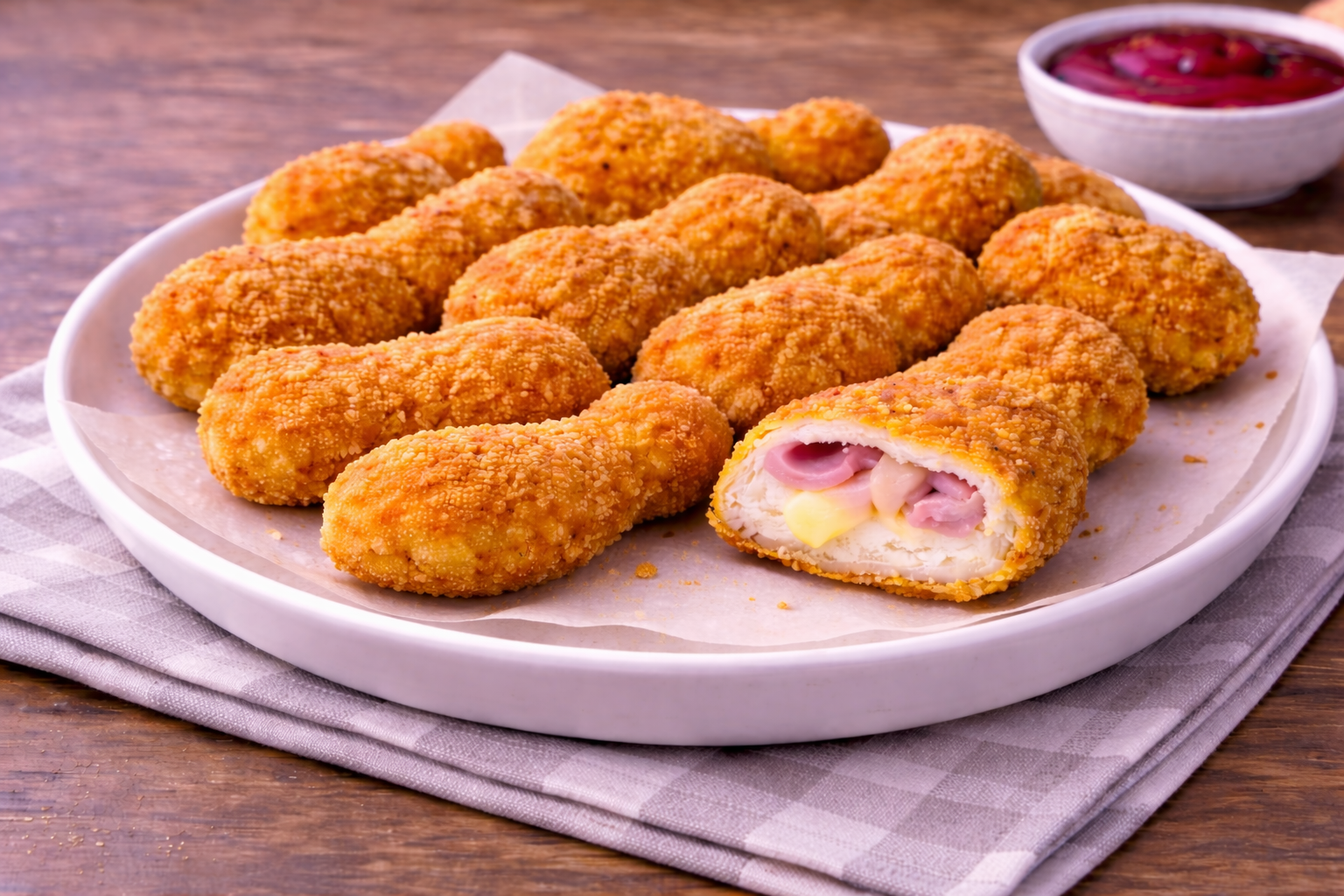 PATITAS DE POLLO CON JAMÓN Y QUESO