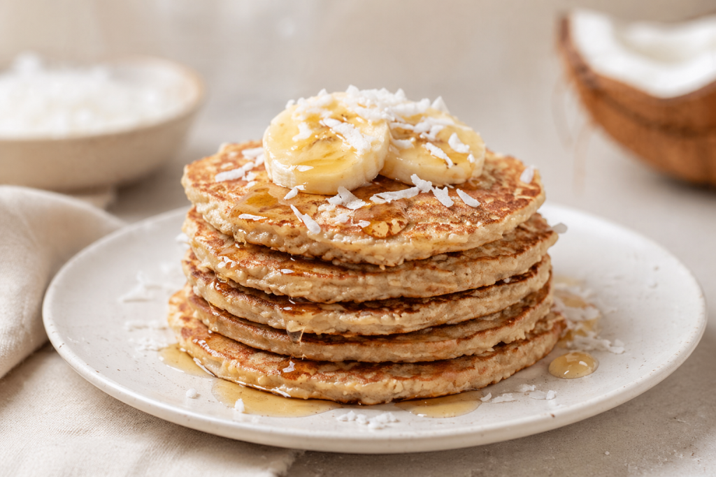 PANCAKES PROTEICOS DE AVENA Y COCO (4u)