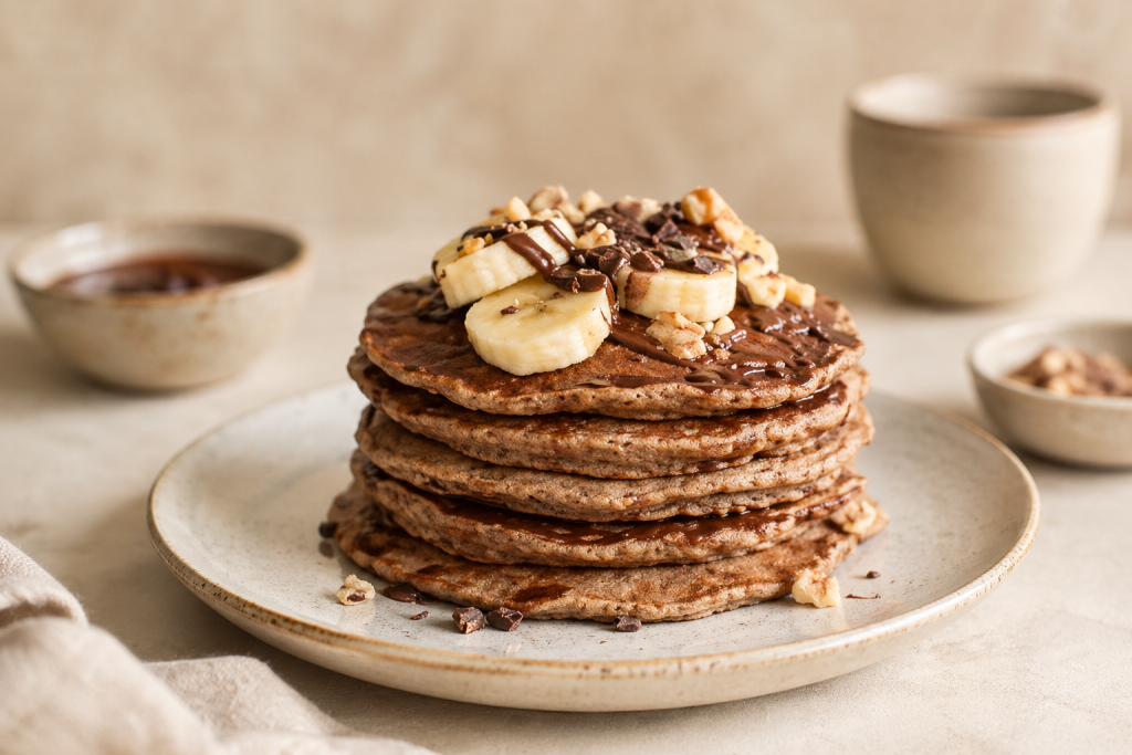 PANCAKES PROTEICOS DE AVENA Y CHOCOLATE (4u)