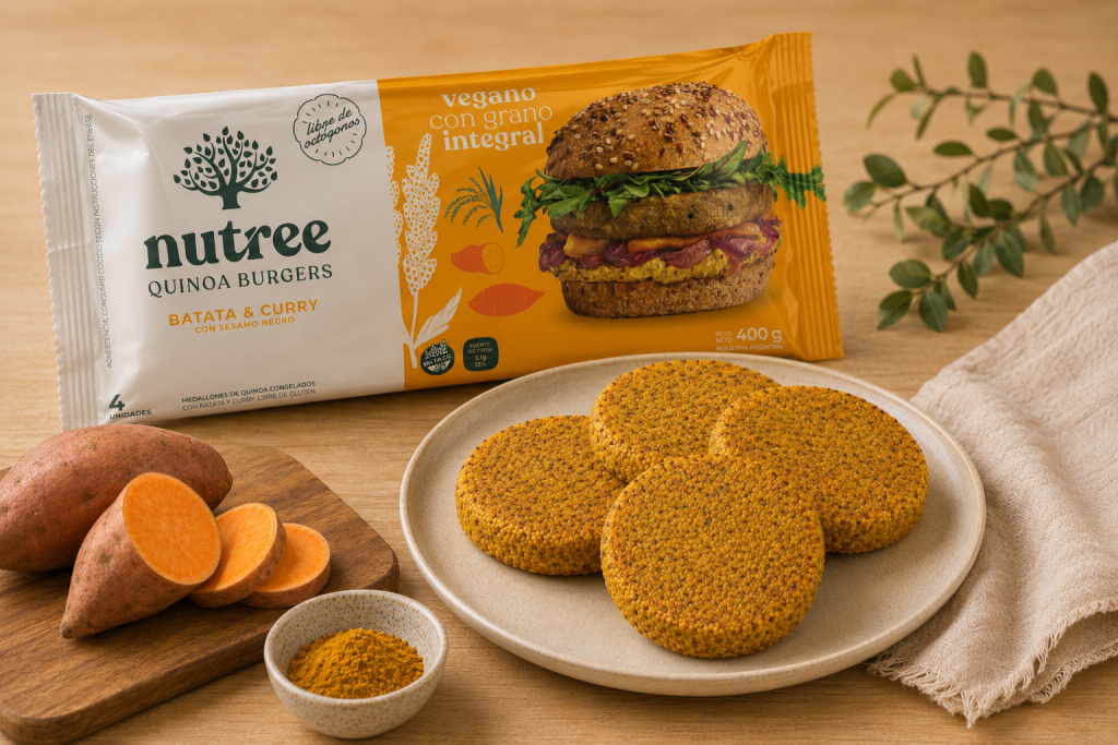 QUINOA BURGERS DE BATATA Y CURRY (4u)
